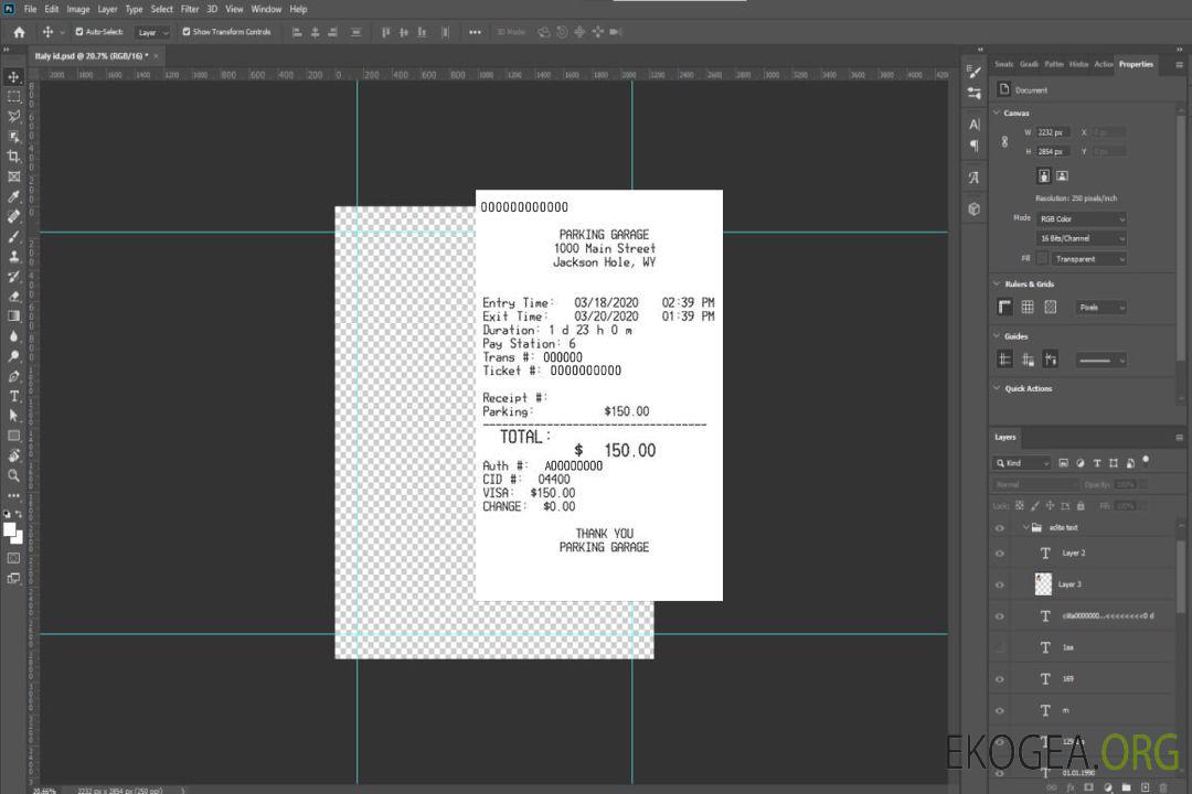 Reçu de paiement PARKING GARAGE template